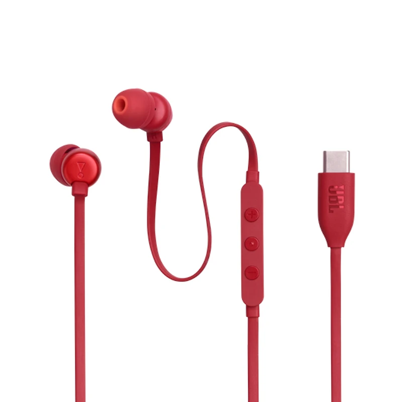 JBL Tune 310C in-Ear Wired Headphones - Red (USB-C)
