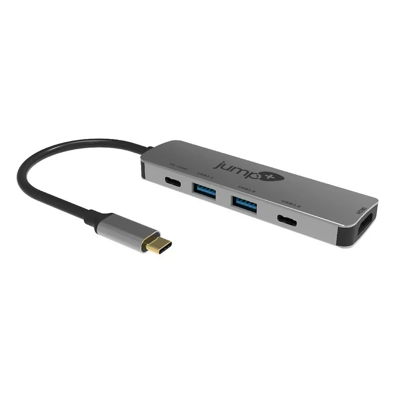 jump+ USB-C 5-Port Adapter - USB-C/HDMI/USB 3.0 x 3
