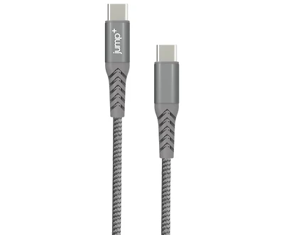 jump+ USB-C to USB-C 1M Braided Cable - Space Grey
