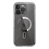 Speck Presidio Lux Glitter Grip Case with MagSafe/Click Lock for iPhone 15 Pro Max- Clear/Platinum Glitter