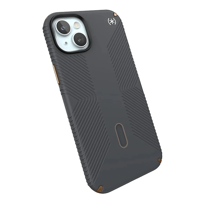 Speck Presidio2 Pro Grip Case with MagSafe/Click Lock for iPhone 16e/15/14/13 - Charcoal Grey/Cool Bronze