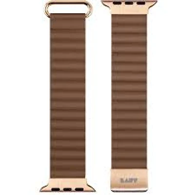 LAUT 40mm/41mm/42mm Leather Novi Lux Loop for Apple Watch - Sepia Brown