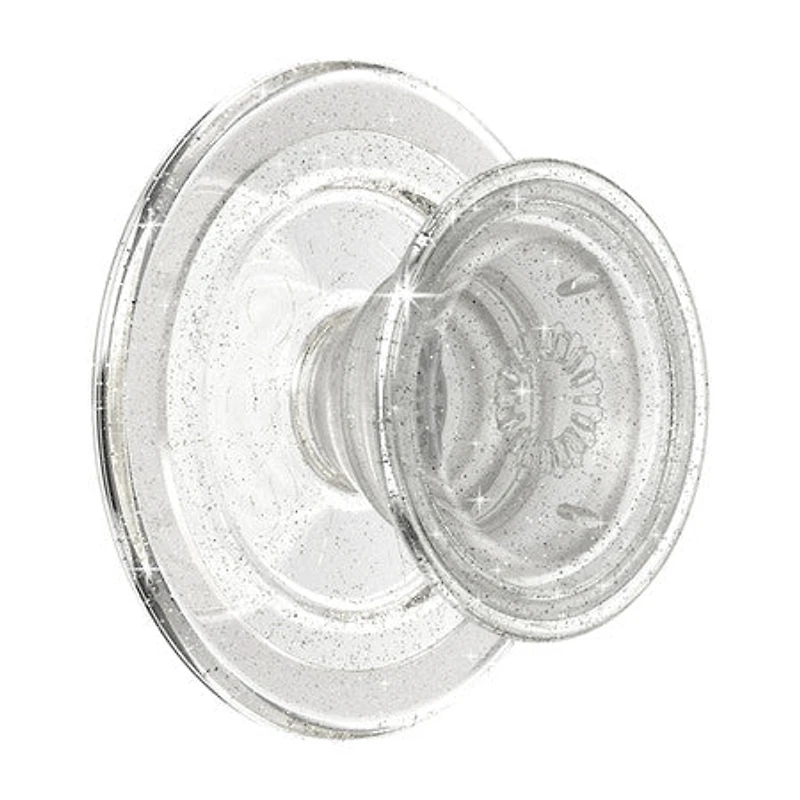 PopSockets - PopGrip For MagSafe with Magnetic Ring Adapter Clear - Clear Glitter