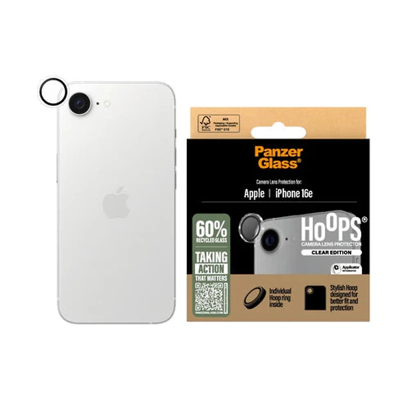 PanzerGlass Camera Lens Protector Hoops iPhone 16e - Clear