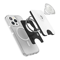 PopSockets PopWallet+ for MagSafe with Magnetic Ring Adapter - Blanc Fresh