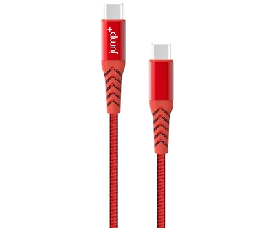 jump+ USB-C to USB-C 2M Braided Cable - Red
