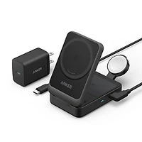 Anker MagGo Wireless Charging Station (15W, Foldable 3-in-1)