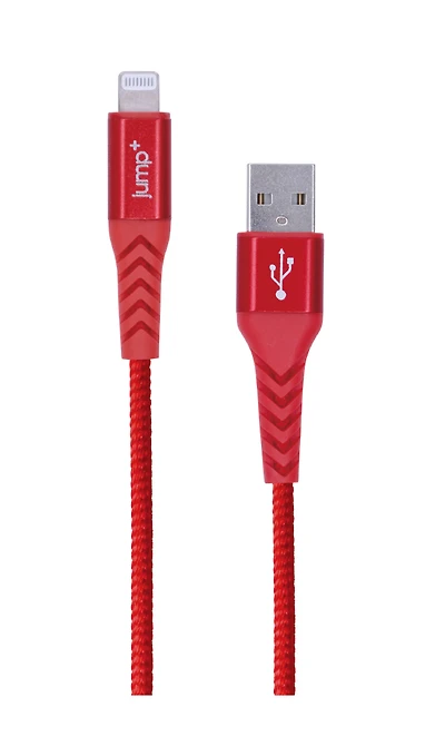 Jump+ USB to Lightning Nylon Cable 1m - Red