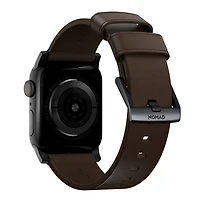 Nomad 44mm/45mm/46mm/49mm Modern Strap for Apple Watch - Black Harware / Brown Leather