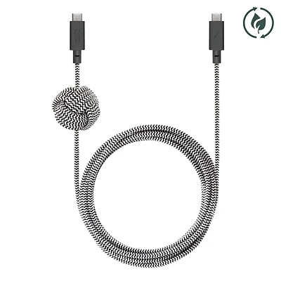 Native Union 2.4M Knot Anchor Cable USB-C to USB-C Cable - Zebra