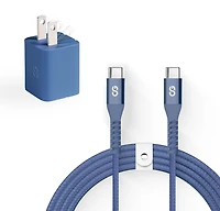 LOGiiX Vibrance Charging Kit (USB-C 1.5m cable + 30W GAN Adapter) - Midnight Blue