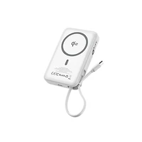 jump+ Qi2 Battery Pack White 10000mAh with digital display and smart charger