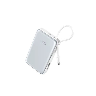 jump+ Qi2 Battery Pack White 10000mAh with digital display and smart charger