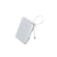 jump+ Qi2 Battery Pack White 10000mAh with digital display and smart charger