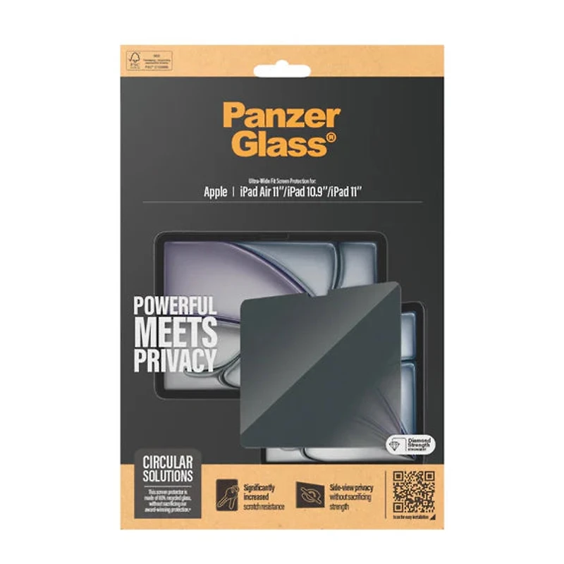 PANZERGLASS® PRIVACY SCREEN PROTECTOR IPAD AIR 11'' (2025-2024) | IPAD 10.9'' (2022)| ULTRA-WIDE FIT