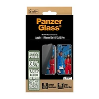 PanzerGlass UWF Privacy Screen Protector iPhone 16e/14/13/13 Pro - Black