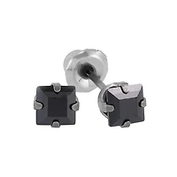 4mm Square Black CZ - 1234C