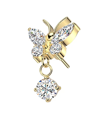CZ Butterfly Prong Dangle