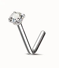 3MM 4-Prong Crystal L Bend
