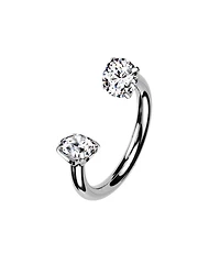 Horseshoe Barbell Crystal Silver 16g