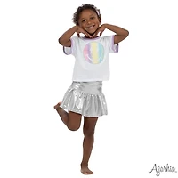 Azarhia Girl's Rainbow Smiley Boxy Tee