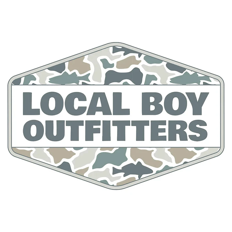 Local Boy Outfitters Fish Camo Diamond Crest Decal