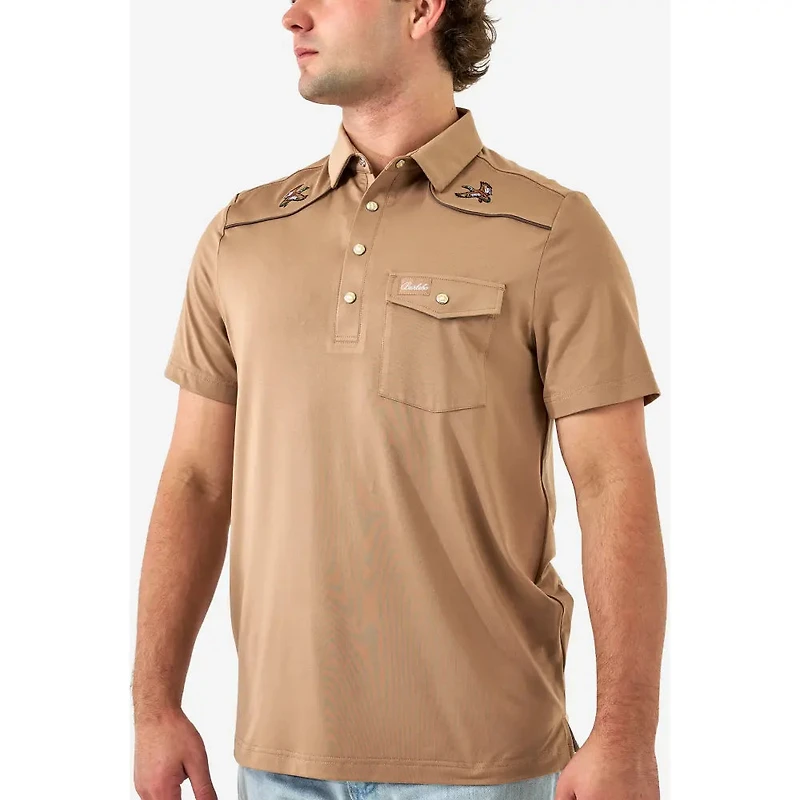 Burlebo Men's Pearl Snap Performance Polo