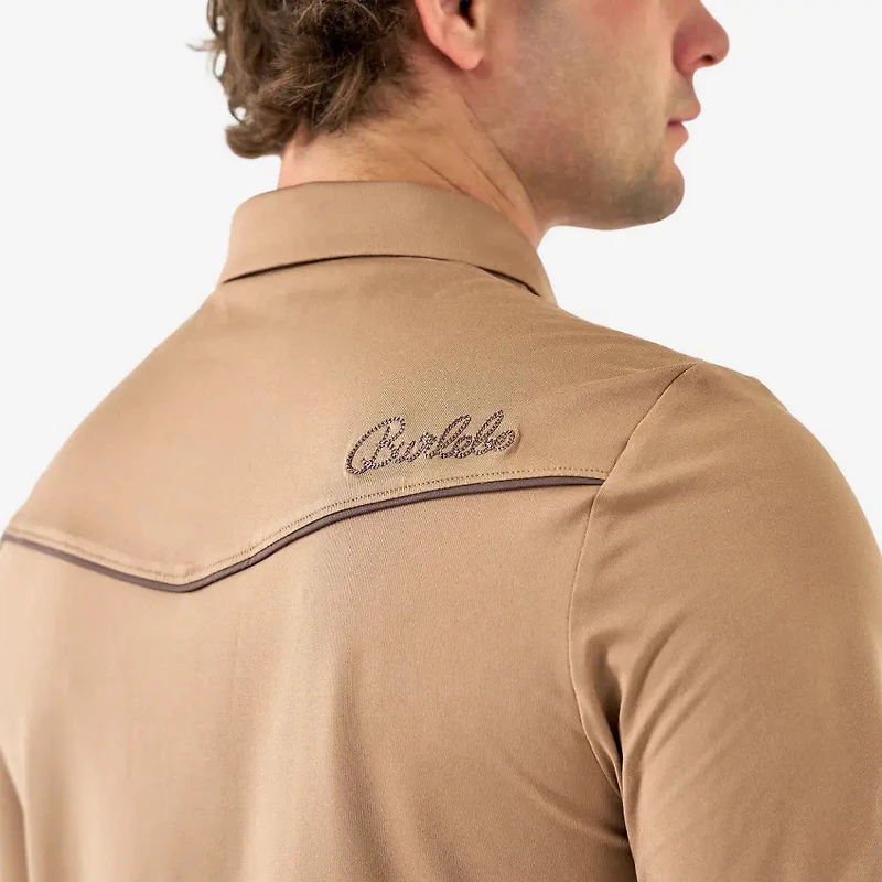 Burlebo Men's Pearl Snap Performance Polo