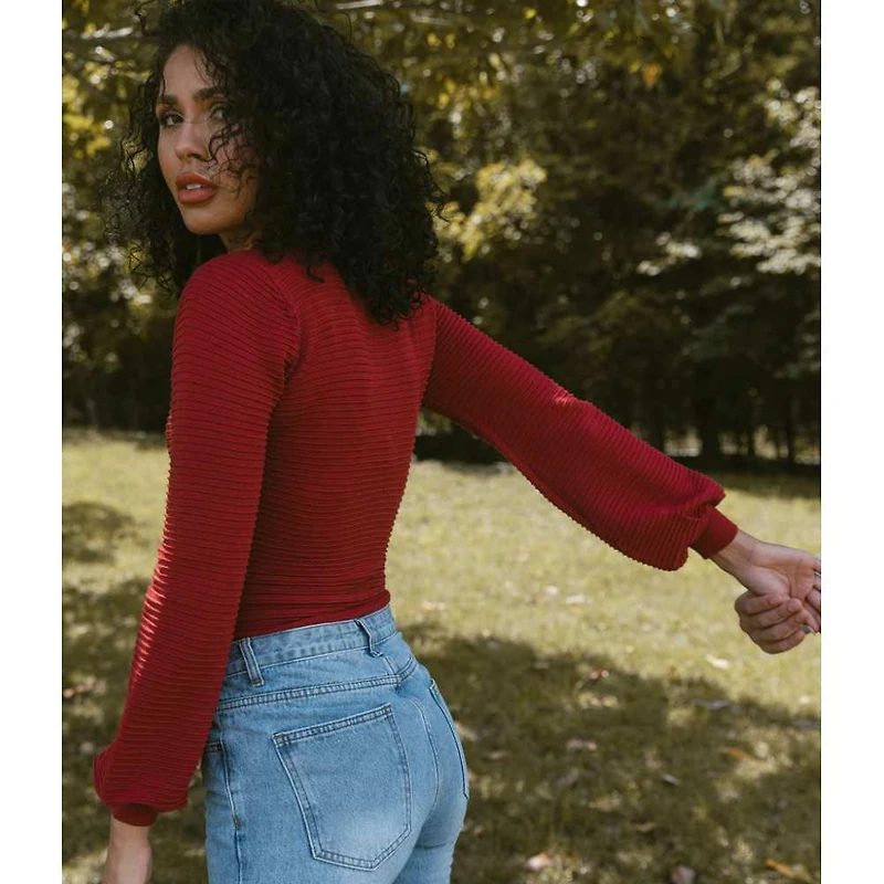 Women's Mock Neck Knit Top
