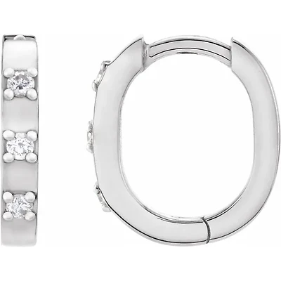 1/10 CTW Natural Diamond 11.5 mm and 14 Hoop Earrings