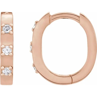 1/10 CTW Natural Diamond 11.5 mm and 14 Hoop Earrings