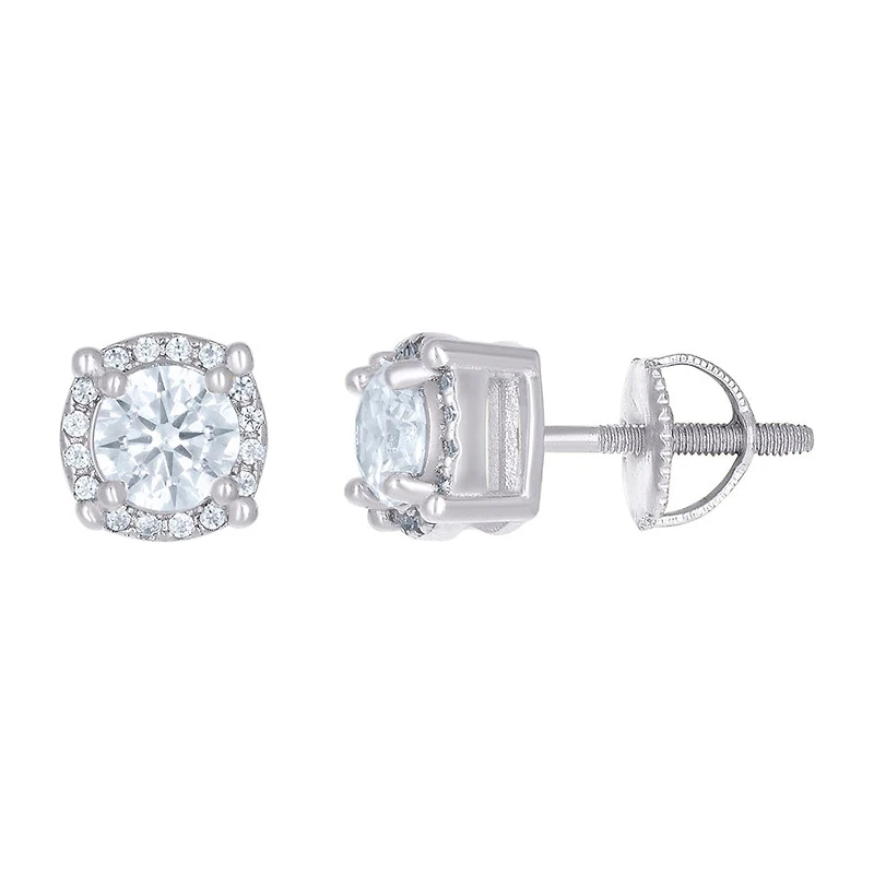 925 Silver Earrings With Moissanite Ctw 1.16