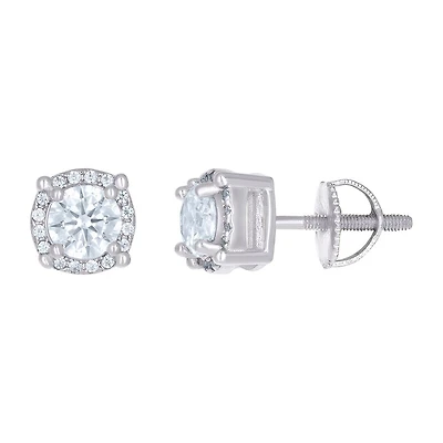 925 Silver Earrings With Moissanite Ctw 1.16
