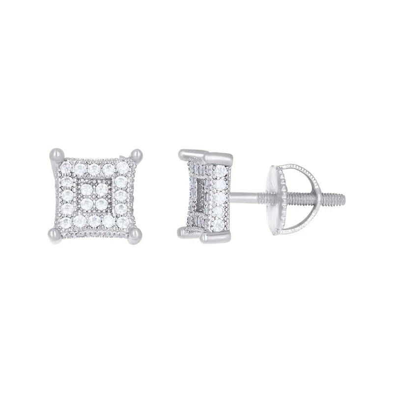 925 Silver Earrings With Moissanite Ctw 0.48