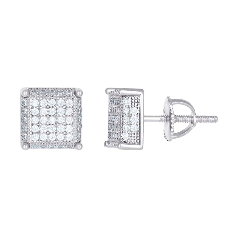 925 Silver Earrings With Moissanite Ctw 0.80