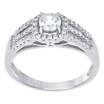 925 Silver Ring With Moissanite Ctw 0.78