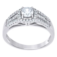 925 Silver Ring With Moissanite Ctw 0.78