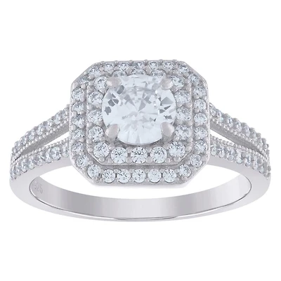 925 Silver Ring With Moissanite Ctw 1.22