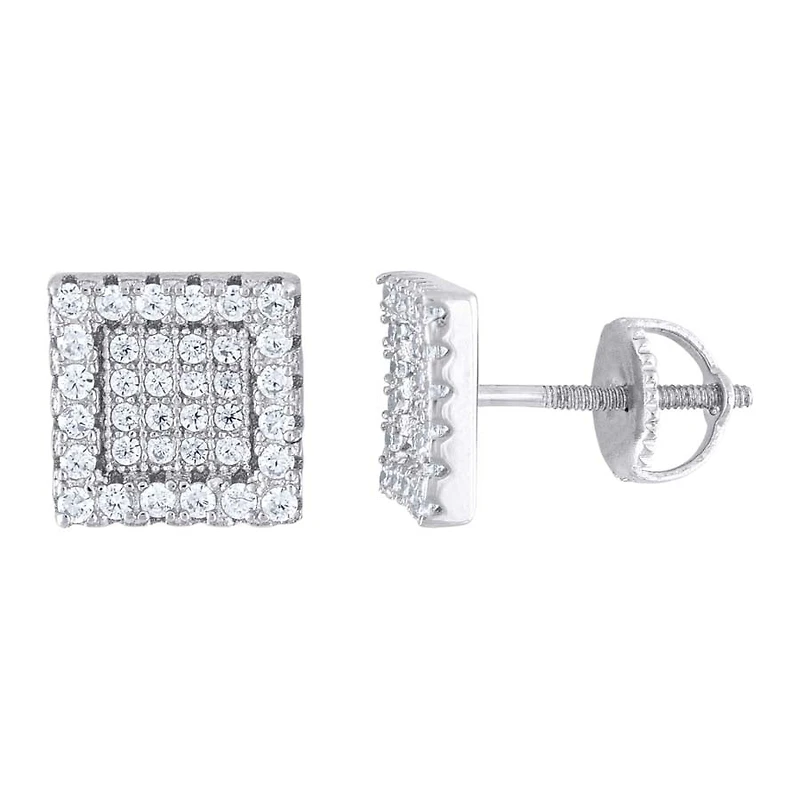 925 Silver Earrings With Moissanite Ctw 0.74
