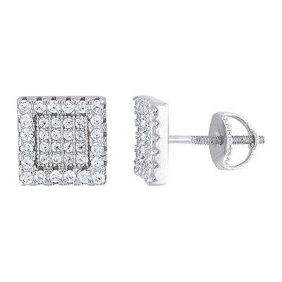 925 Silver Earrings With Moissanite Ctw 0.74