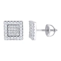 925 Silver Earrings With Moissanite Ctw 0.74