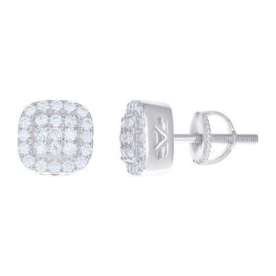 925 Silver Earrings With Moissanite Ctw 0.54