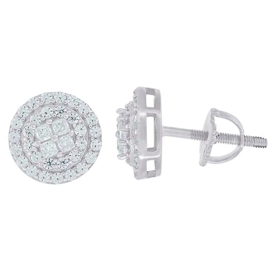 925 Silver Earrings With Moissanite Stones Ctw 0.6