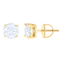 10 kt Gold Earrings 6 mm With Moissanite Ctw 1.60