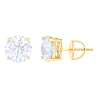 10 kt Gold Earrings 8 mm With Moissanite Ctw 4.00