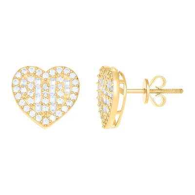 10 kt Gold Earrings With Moissanite Ctw 0.816