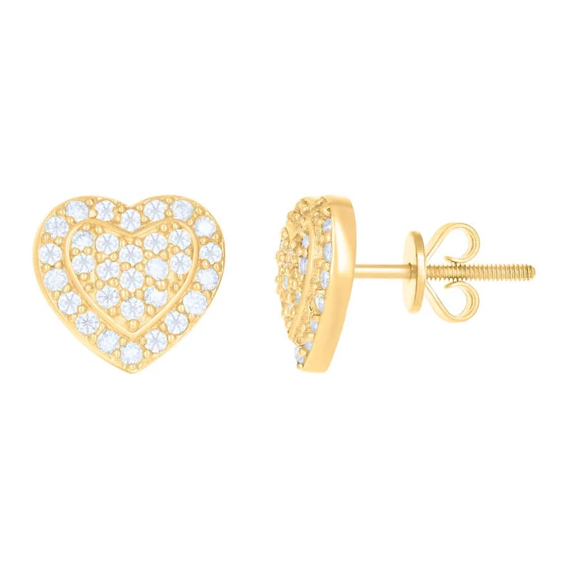 10 kt Gold Earrings With Moissanite Ctw 0.512