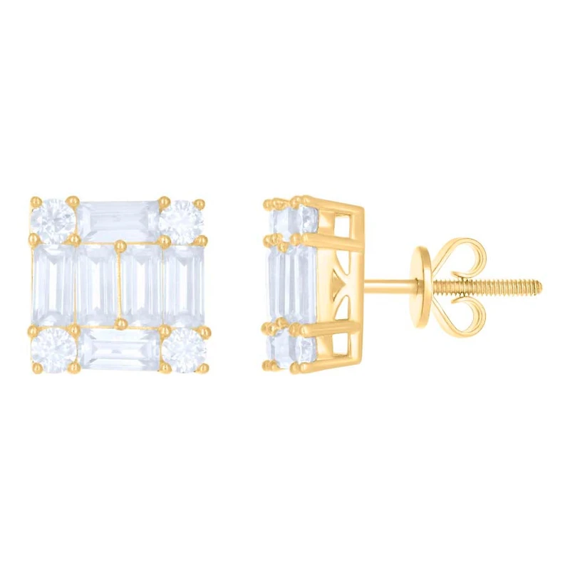 10 kt Gold Earrings With Moissanite Ctw 4.88