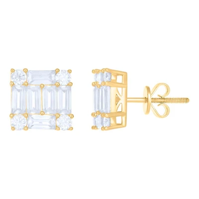 10 kt Gold Earrings With Moissanite Ctw 4.88