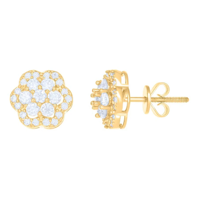 10 kt Gold Earrings With Moissanite Ctw 0.918